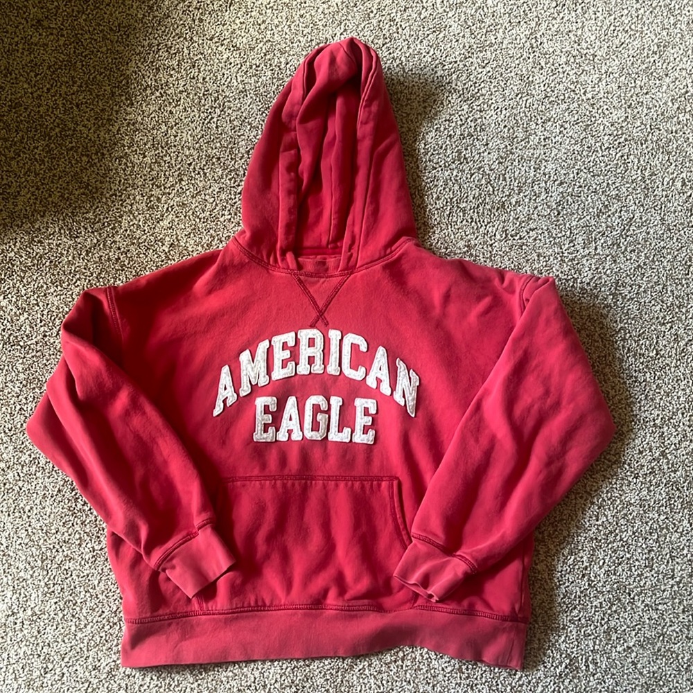 red cropped american eagle hoodie!